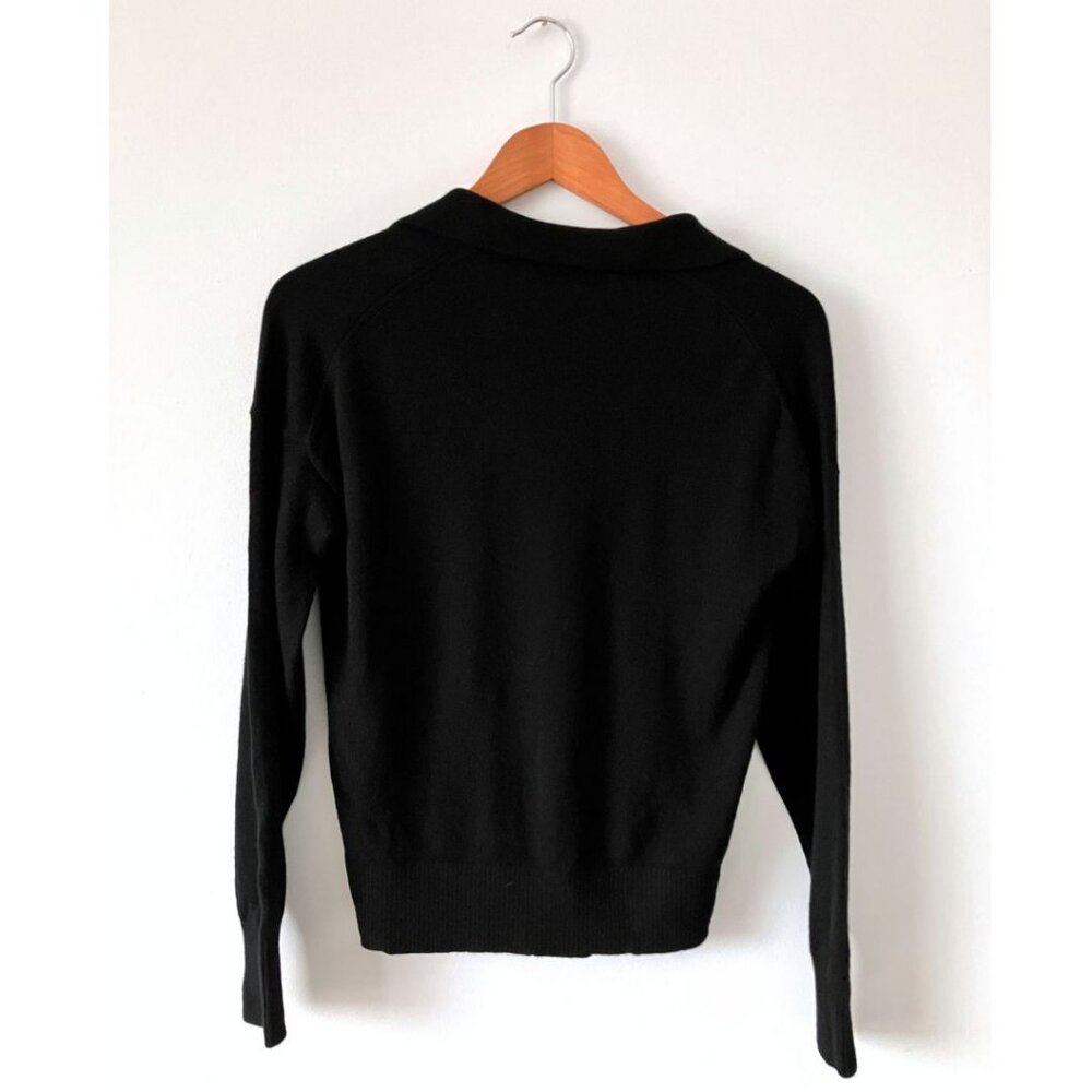 Everlane The Cashmere Polo Sweater Black Size Small - Picture 3 of 6